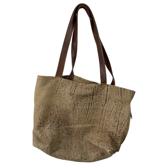 Village Tannery NY Sevestet Handmade Brown Textured Genuine Leather Tote - Picture 1 of 7